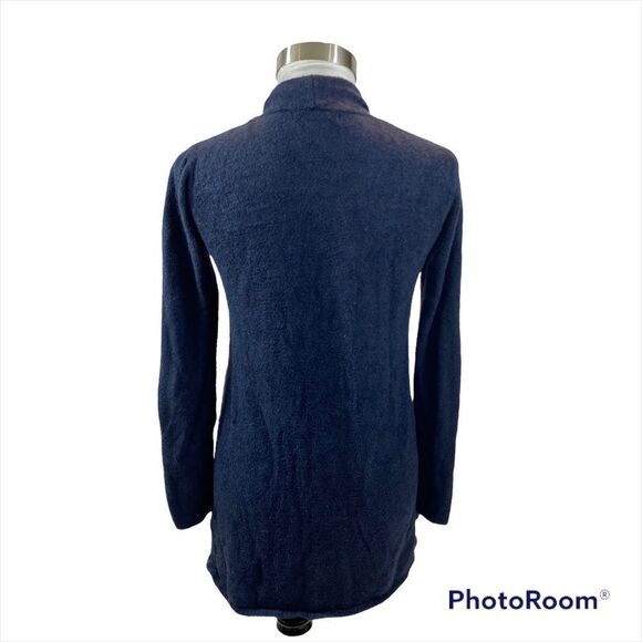 Barefoot Dreams Bamboo Chic Lite Navy Blue Waterfall Open Front Cardigan S/M - Picture 9 of 12